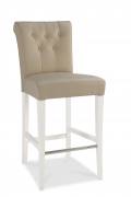 Bentley Designs Two Tone Upholstered Bar Stool - Ivory Bonded Leather