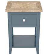 Signature Blue One Drawer Lamp Table