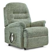 Keswick Royale Riser Recliner chair shown in Valencia Aqua fabric 