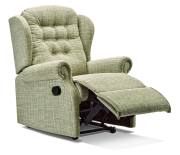 Lynton Small Recliner chair shown with manual catch option in Ravello Sage fabric 