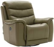 La-z-boy Sheridan Power Swivel Recliner chair shown in Mezzo Olive leather 