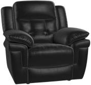 La-z-boy Augustine Manual Recliner chair shown in Mezzo Ebony leather 