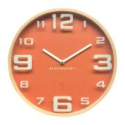 Ellington Orange Large Wall Clock