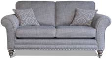 Alstons Cleveland 2 seater sofa pictured  in fabric 2827 (Band C), small scatter cushions in 2137, antique ash/brushed nickel legs. Item shown with optional pewter studding.