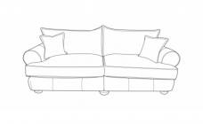 Line drawing of Horatio Grand 4 seater Standard back sofa 