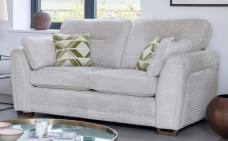 Alstons Aalto 2 seater sofa shown in 3617 fabric with scatters in 3020 