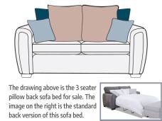 Alstons Memphis 3 Seater Pillow Back Sofa Bed