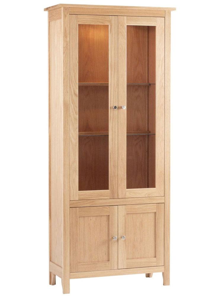 Corndell Nimbus Oak Glazed Double Display Cabinet - 1451 at Relax Sofas ...