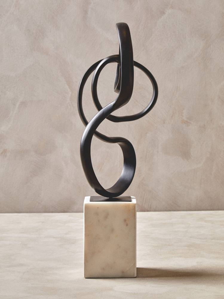 Lorenza Large Black Loop Sculpture