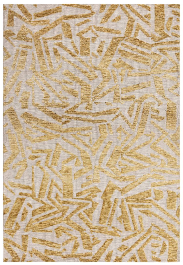 Rivara Cream and Gold Abstract Rug