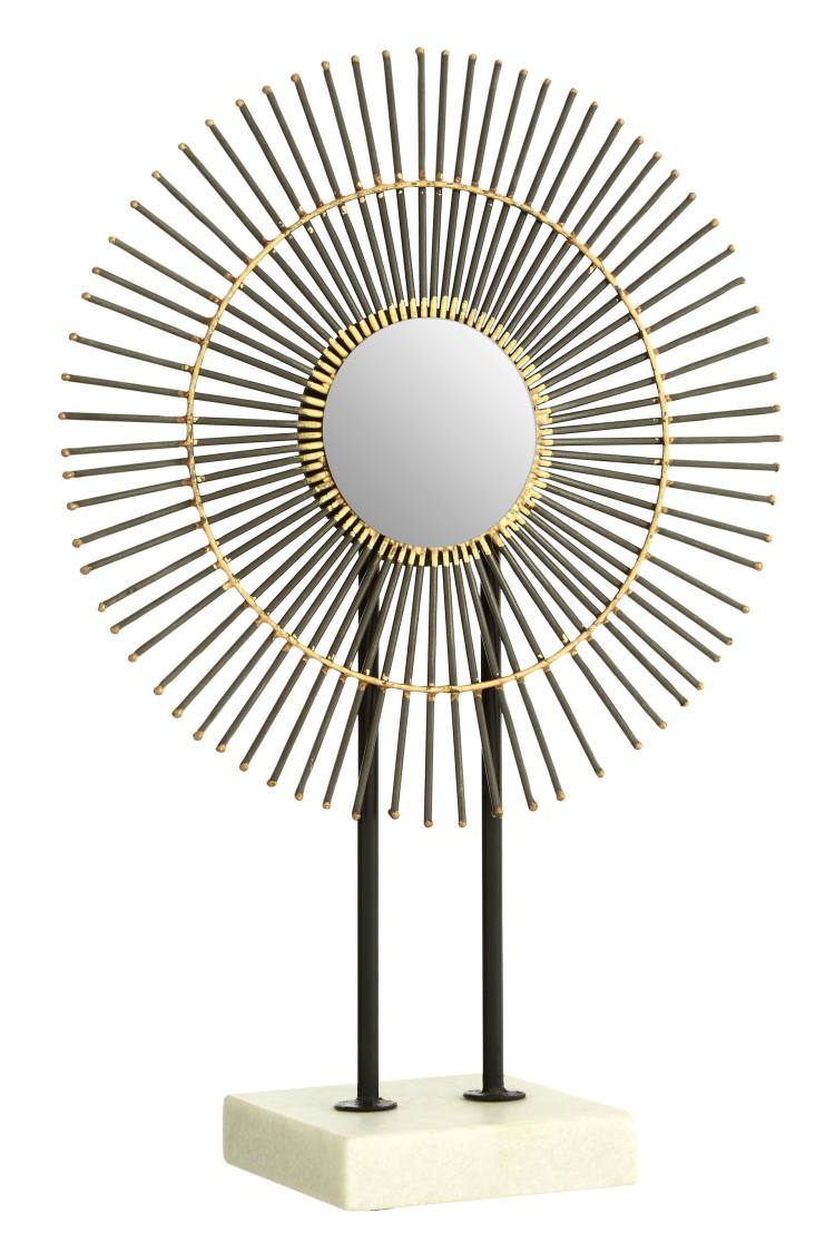 Lorenza Gold Metal Sculpture With Marble Base