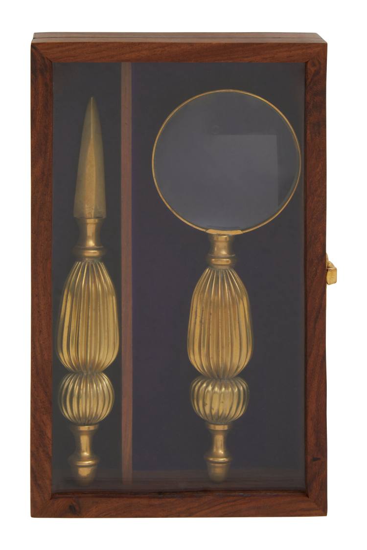 Wellington Gold Letter Opener and Magnifying Glass Set