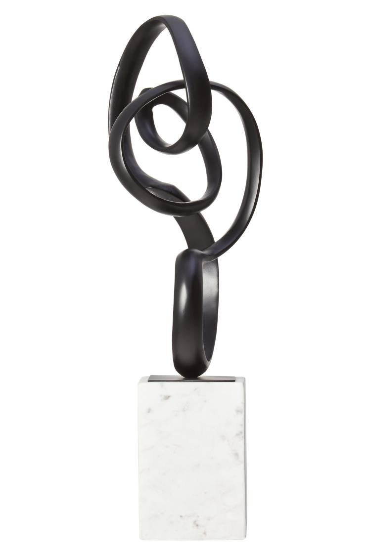 Lorenza Large Black Loop Sculpture