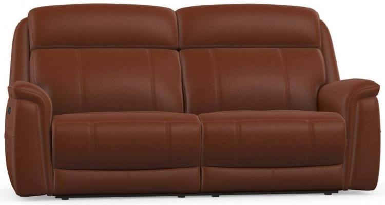 Paris 3 seater power sofa shown in Calda Chestnut leather 