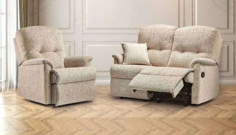 The Sherborne Lincoln Fabric Armchair and Recliner 2 Seater Sofa