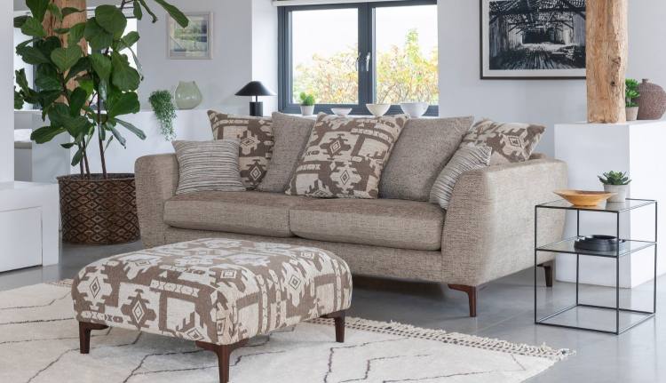 Inka 4 seater pillow back sofa in fabric 5988