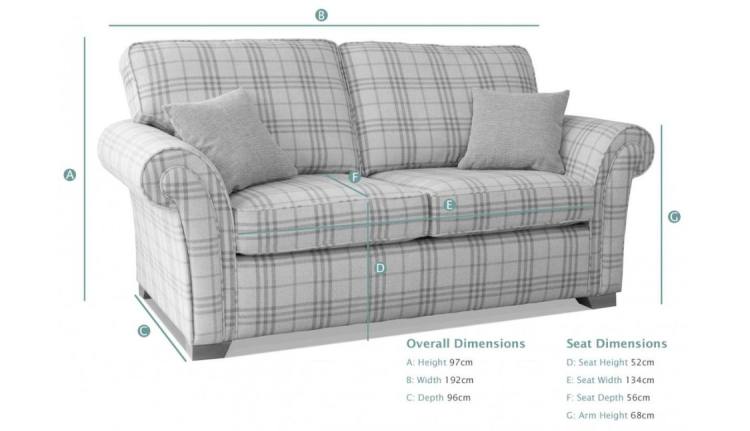 Alstons Lancaster 2 Seater Sofa dimensions