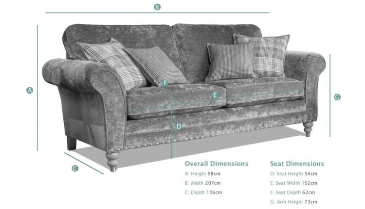 Alstons Cleveland 3 Seater Sofa dimensions