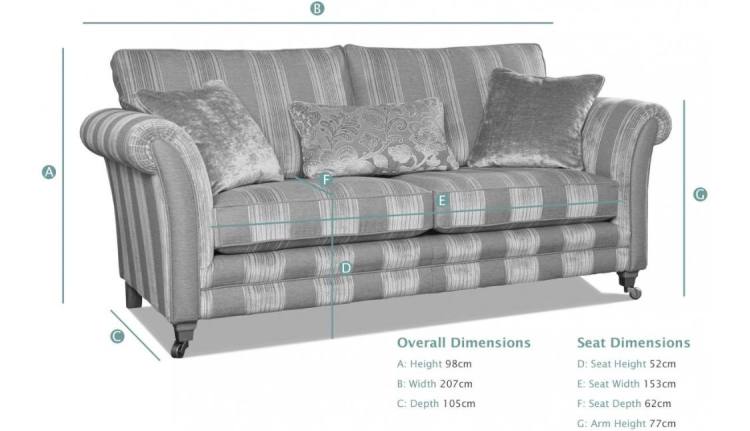 Alstons Lowry 3 Seater Sofa dimensions