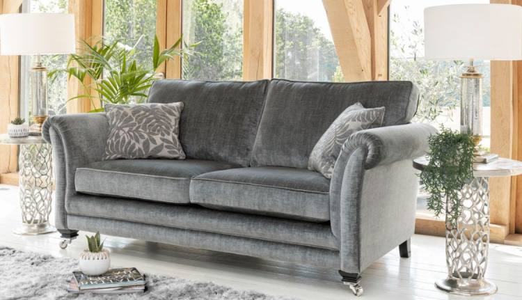 Alstons Lowry 3 seater sofa in fabric 2977 (1), (price band C) with scatter cushions in 2437 (1)