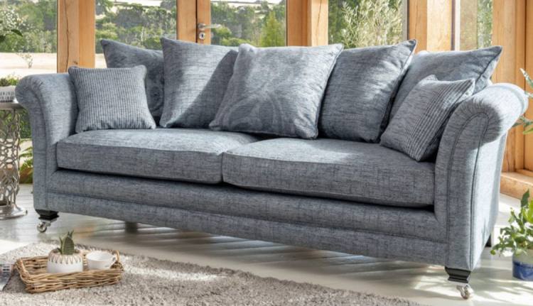 Sofa in main fabric 2782 (8), (price band D) with cushions in 2242 (8) & 2352 (8) 