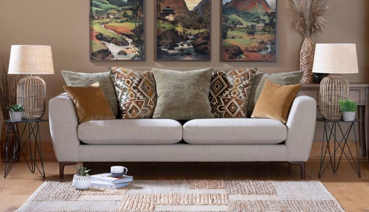 Inka grand pillow back sofa in main fabric cover 5908