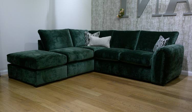 Corner Group shown in Kairo Bottle Green fabric - LFC 