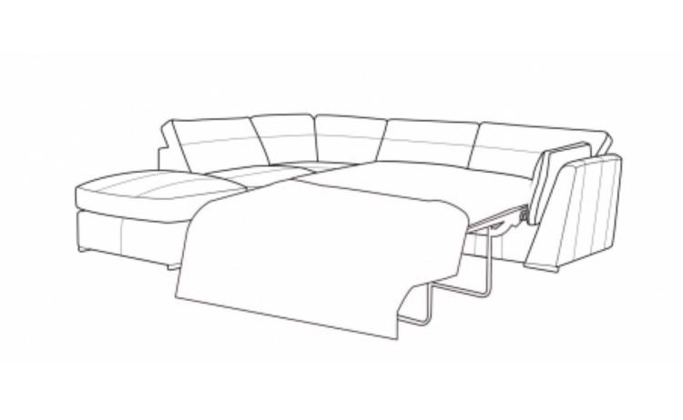 Drawing showing LFC Phoenix corner group with bed action open 