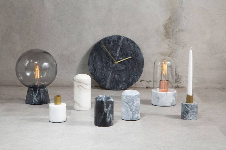 Luna Grey Marble Lamp