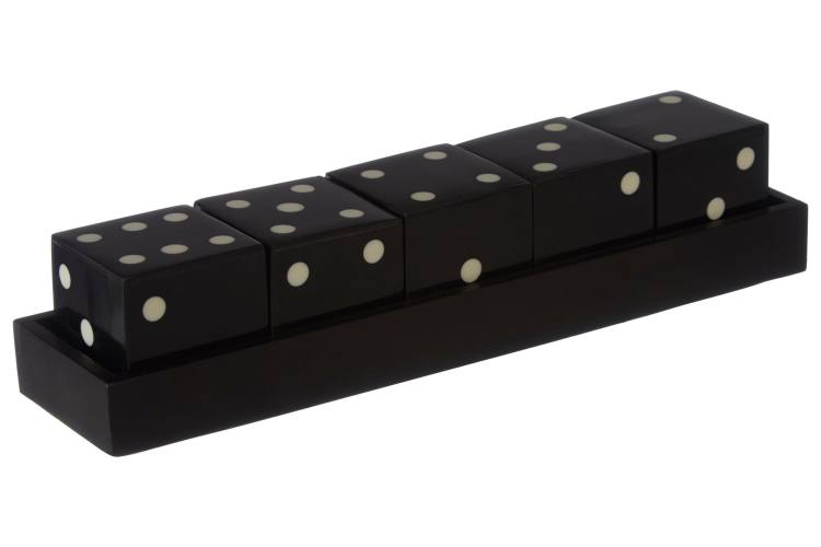 Wellington 5 Black Dice Set