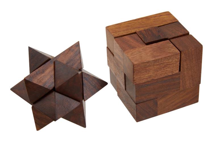 Wooden game pieces.