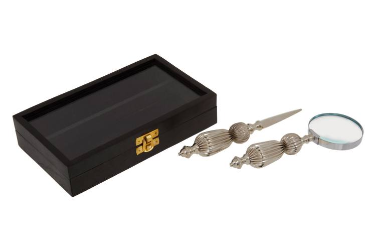 Wellington Silver Letter Opener and Magnifying Glass Set