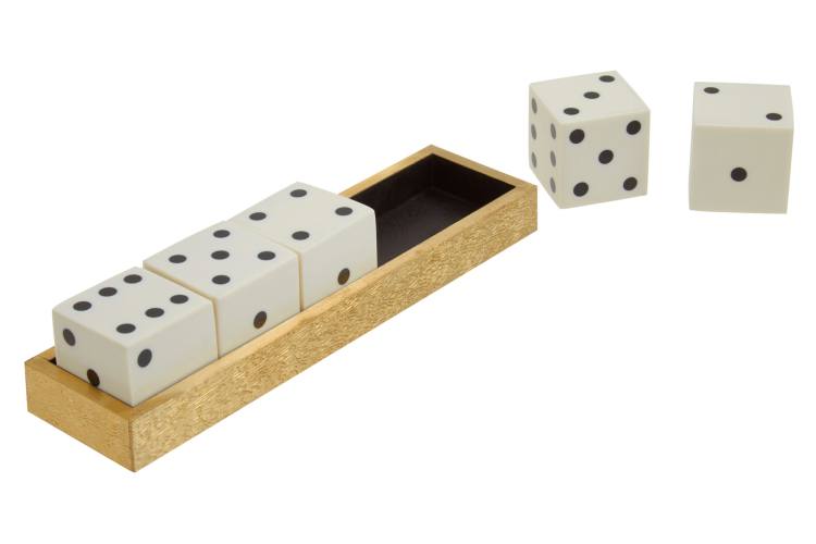 Wellington White and Gold Dice Set