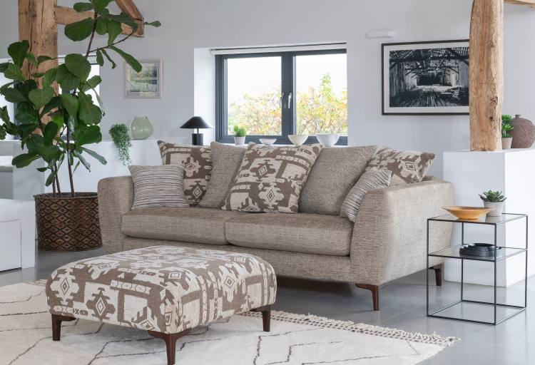 Inka 4 seater pillow back sofa in fabric 5988