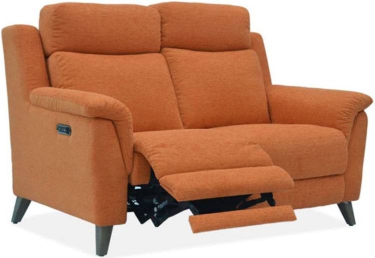 Sofa shown with one foot rest reclined 