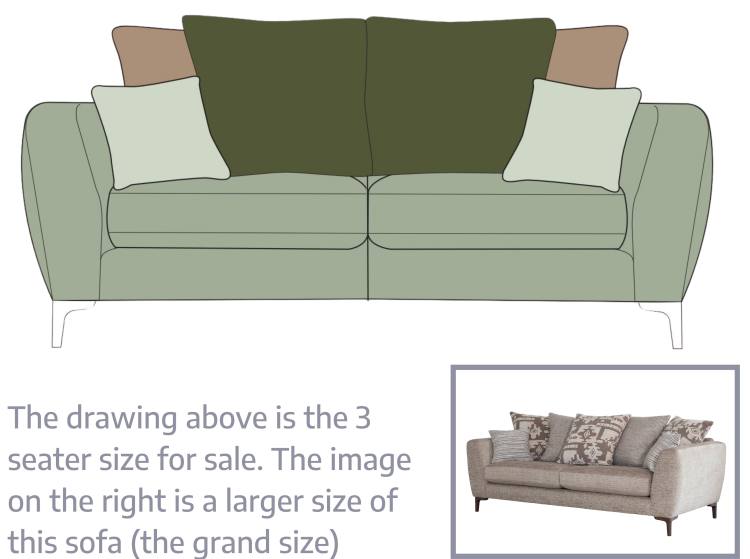 Inka 3 seater pillow back sofa