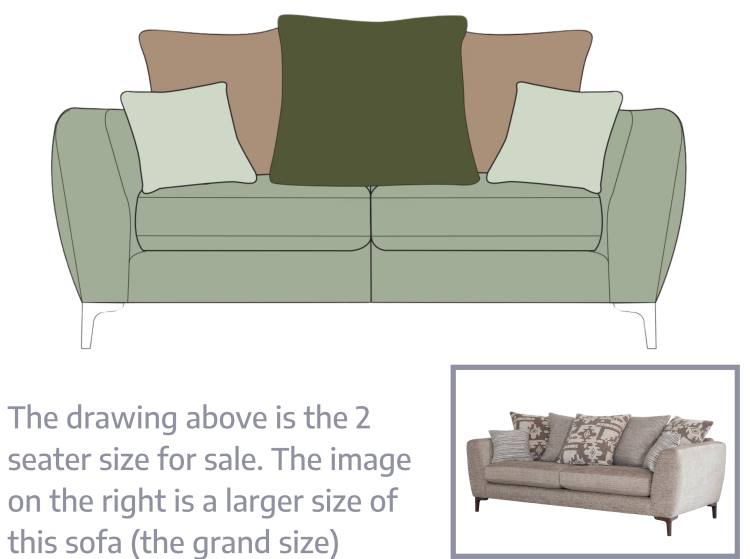 Inka 2 seater pillow back sofa