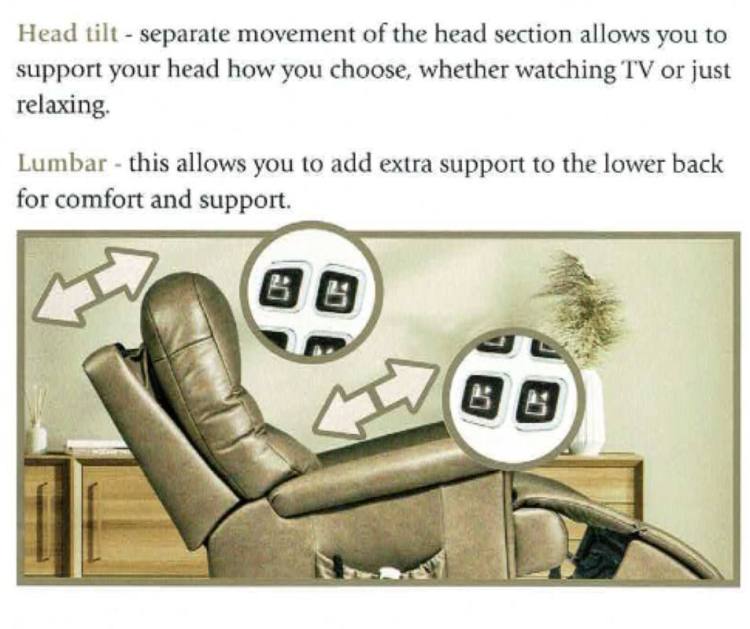 Head & Lumbar adjustment options 