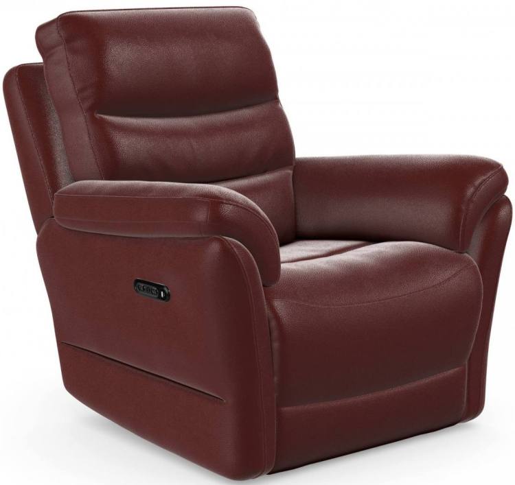 Recliner chair shown in Mezzo Wine leather 