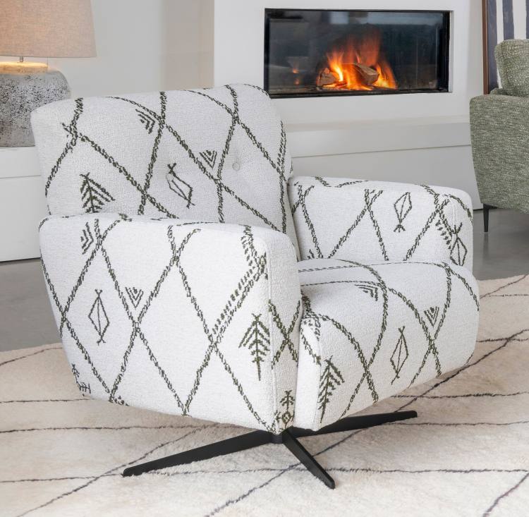 Alstons Inka Peru Swivel Chair shown in fabric 5020 