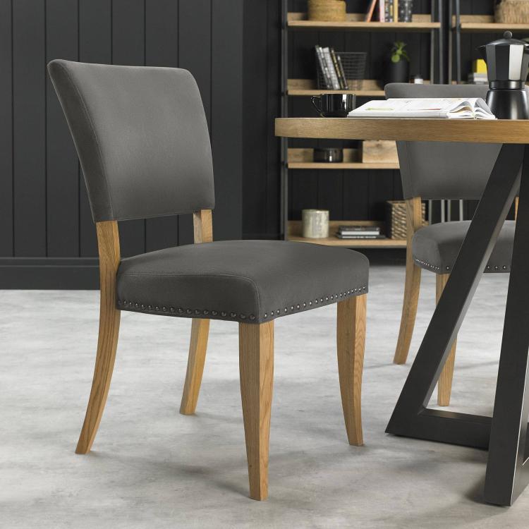 Bentley Designs Indus Rustic Oak Upholstered Chair