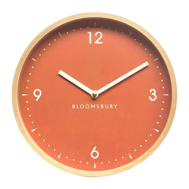 Ellington Orange Minimalist Wall Clock