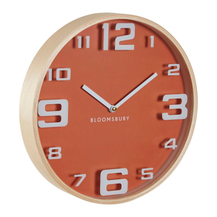 Ellington Orange Large Wall Clock