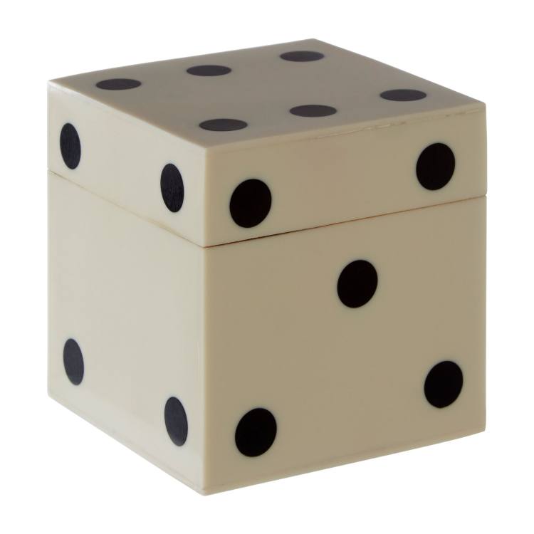 Wellington White Dice Box With 5 Dice