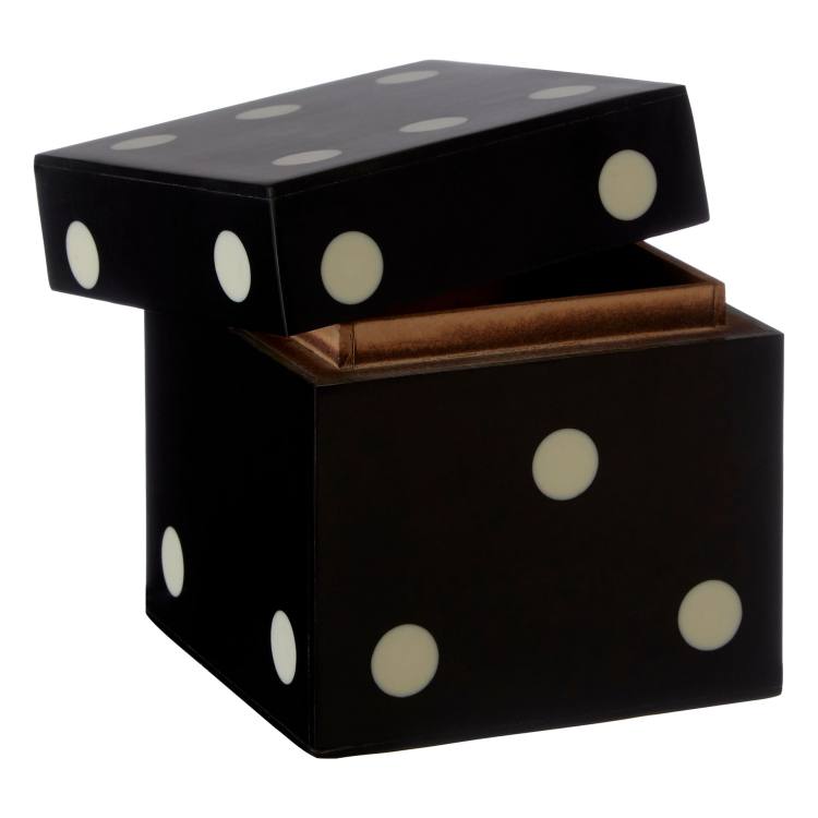 Wellington Black Dice Box With 5 Dice