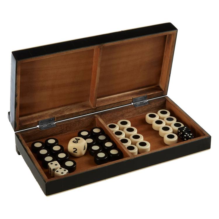 Storage space for the backgammon pieces.