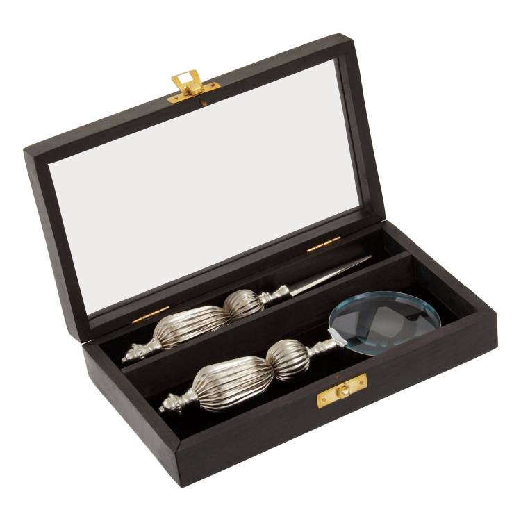 Wellington Silver Letter Opener and Magnifying Glass Set