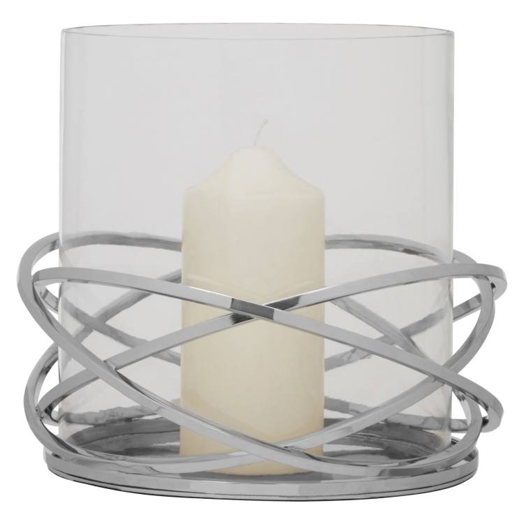 Victoria Large Silver Candle Holder (candle not included)