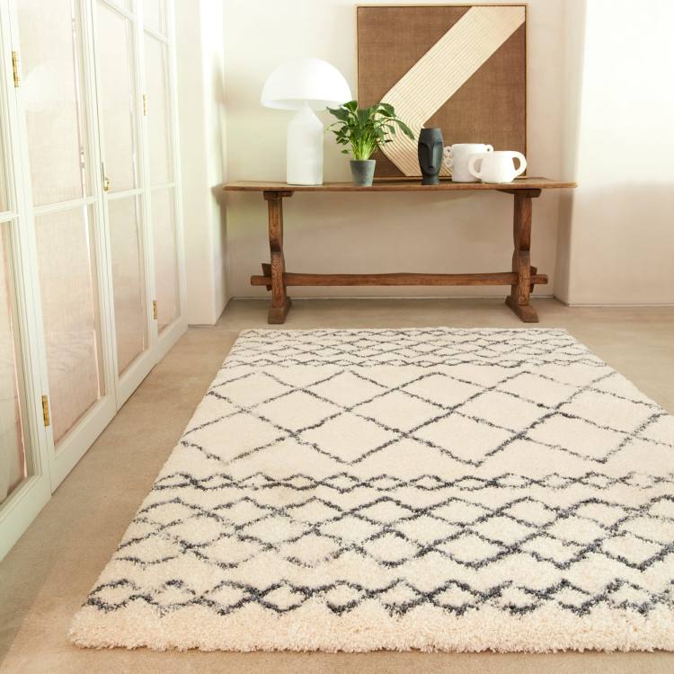 Milton Almond and Grey Patterned Rug