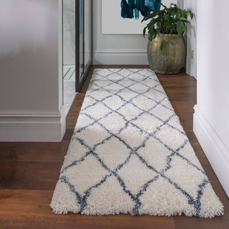 Milton Almond and Blue Patterned Rug